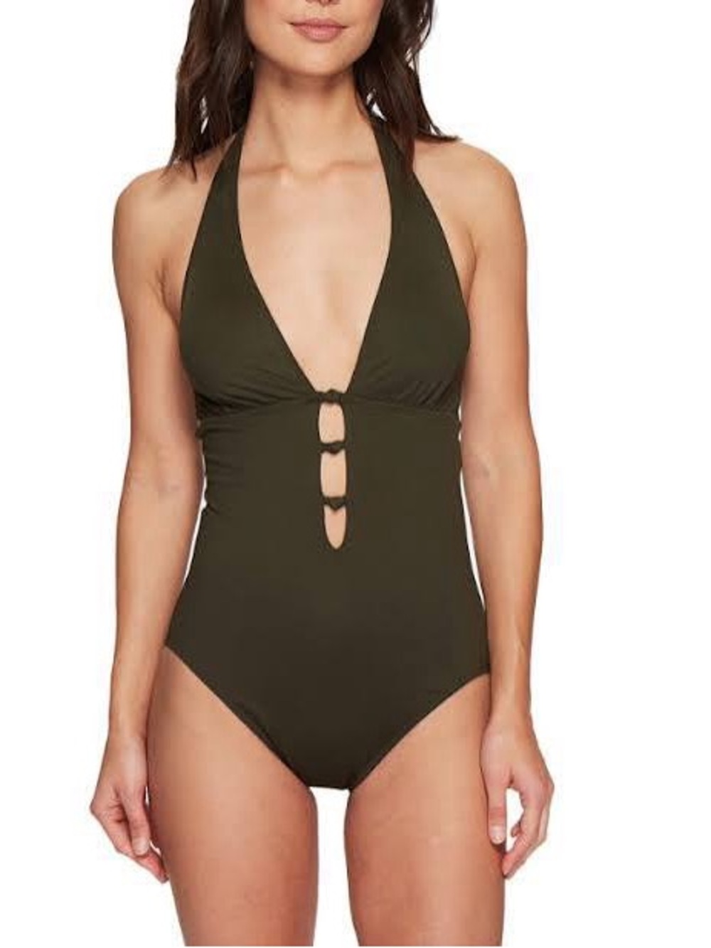 Lauren Ralph Lauren Women's 8 Olive Green Knot One Piece Swimsuit